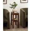 imageKate and Laurel Talcott Modern Square Wood Drink Table 12 x 12 x 28 Black Transitional Decorative TwoTier Pedestal Table for Use as Plant Stand Indoors or Living Room Decor AccentWalnut Brown