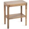 imageKate and Laurel Talcott Modern Square Wood Drink Table 12 x 12 x 28 Black Transitional Decorative TwoTier Pedestal Table for Use as Plant Stand Indoors or Living Room Decor AccentNatural