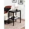 imageKate and Laurel Talcott Modern Square Wood Drink Table 12 x 12 x 28 Black Transitional Decorative TwoTier Pedestal Table for Use as Plant Stand Indoors or Living Room Decor AccentBlack