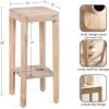 imageKate and Laurel Talcott Modern Square Wood Drink Table 12 x 12 x 28 Black Transitional Decorative TwoTier Pedestal Table for Use as Plant Stand Indoors or Living Room Decor AccentNatural