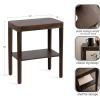 imageKate and Laurel Talcott Modern Square Wood Drink Table 12 x 12 x 28 Black Transitional Decorative TwoTier Pedestal Table for Use as Plant Stand Indoors or Living Room Decor AccentDark Brown