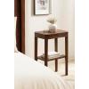 imageKate and Laurel Talcott Modern Square Wood Drink Table 12 x 12 x 28 Black Transitional Decorative TwoTier Pedestal Table for Use as Plant Stand Indoors or Living Room Decor AccentWalnut Brown