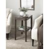 imageKate and Laurel Talcott Modern Square Wood Drink Table 12 x 12 x 28 Black Transitional Decorative TwoTier Pedestal Table for Use as Plant Stand Indoors or Living Room Decor AccentGrey