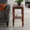 imageKate and Laurel Talcott Modern Square Wood Drink Table 12 x 12 x 28 Black Transitional Decorative TwoTier Pedestal Table for Use as Plant Stand Indoors or Living Room Decor AccentWalnut Brown