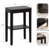 imageKate and Laurel Talcott Modern Square Wood Drink Table 12 x 12 x 28 Black Transitional Decorative TwoTier Pedestal Table for Use as Plant Stand Indoors or Living Room Decor AccentBlack