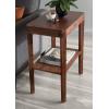 imageKate and Laurel Talcott Modern Square Wood Drink Table 12 x 12 x 28 Black Transitional Decorative TwoTier Pedestal Table for Use as Plant Stand Indoors or Living Room Decor AccentWalnut Brown