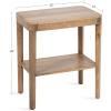 imageKate and Laurel Talcott Modern Square Wood Drink Table 12 x 12 x 28 Black Transitional Decorative TwoTier Pedestal Table for Use as Plant Stand Indoors or Living Room Decor AccentNatural