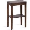 imageKate and Laurel Talcott Modern Square Wood Drink Table 12 x 12 x 28 Black Transitional Decorative TwoTier Pedestal Table for Use as Plant Stand Indoors or Living Room Decor AccentDark Brown