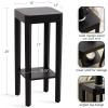 imageKate and Laurel Talcott Modern Square Wood Drink Table 12 x 12 x 28 Black Transitional Decorative TwoTier Pedestal Table for Use as Plant Stand Indoors or Living Room Decor AccentBlack
