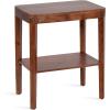 imageKate and Laurel Talcott Modern Square Wood Drink Table 12 x 12 x 28 Black Transitional Decorative TwoTier Pedestal Table for Use as Plant Stand Indoors or Living Room Decor AccentWalnut Brown