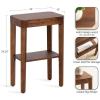 imageKate and Laurel Talcott Modern Square Wood Drink Table 12 x 12 x 28 Black Transitional Decorative TwoTier Pedestal Table for Use as Plant Stand Indoors or Living Room Decor AccentWalnut Brown