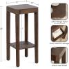 imageKate and Laurel Talcott Modern Square Wood Drink Table 12 x 12 x 28 Black Transitional Decorative TwoTier Pedestal Table for Use as Plant Stand Indoors or Living Room Decor AccentDark Brown