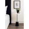 imageKate and Laurel Tira Elegant Round Drink Table 10 x 22 White Marble and Silver Modern Glam Circle Martini Table for Use as a Small Bedroom Nightstand or Living Room Plant Stand OptionBlackWhite