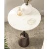 imageKate and Laurel Tira Elegant Round Drink Table 10 x 22 White Marble and Silver Modern Glam Circle Martini Table for Use as a Small Bedroom Nightstand or Living Room Plant Stand OptionBronze