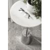 imageKate and Laurel Tira Elegant Round Drink Table 10 x 22 White Marble and Silver Modern Glam Circle Martini Table for Use as a Small Bedroom Nightstand or Living Room Plant Stand OptionSilver