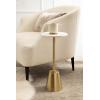 imageKate and Laurel Tira Elegant Round Drink Table 10 x 22 White Marble and Silver Modern Glam Circle Martini Table for Use as a Small Bedroom Nightstand or Living Room Plant Stand OptionGold