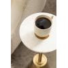 imageKate and Laurel Tira Elegant Round Drink Table 10 x 22 White Marble and Silver Modern Glam Circle Martini Table for Use as a Small Bedroom Nightstand or Living Room Plant Stand OptionGold