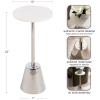 imageKate and Laurel Tira Elegant Round Drink Table 10 x 22 White Marble and Silver Modern Glam Circle Martini Table for Use as a Small Bedroom Nightstand or Living Room Plant Stand OptionSilverWhite