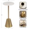 imageKate and Laurel Tira Elegant Round Drink Table 10 x 22 White Marble and Silver Modern Glam Circle Martini Table for Use as a Small Bedroom Nightstand or Living Room Plant Stand OptionGold
