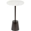 imageKate and Laurel Tira Elegant Round Drink Table 10 x 22 White Marble and Silver Modern Glam Circle Martini Table for Use as a Small Bedroom Nightstand or Living Room Plant Stand OptionPewter