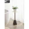 imageKate and Laurel Tira Elegant Round Drink Table 10 x 22 White Marble and Silver Modern Glam Circle Martini Table for Use as a Small Bedroom Nightstand or Living Room Plant Stand OptionPewter