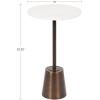 imageKate and Laurel Tira Elegant Round Drink Table 10 x 22 White Marble and Silver Modern Glam Circle Martini Table for Use as a Small Bedroom Nightstand or Living Room Plant Stand OptionBronze