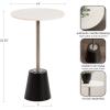 imageKate and Laurel Tira Elegant Round Drink Table 10 x 22 White Marble and Silver Modern Glam Circle Martini Table for Use as a Small Bedroom Nightstand or Living Room Plant Stand OptionBlackWhite