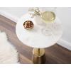 imageKate and Laurel Tira Elegant Round Drink Table 10 x 22 White Marble and Silver Modern Glam Circle Martini Table for Use as a Small Bedroom Nightstand or Living Room Plant Stand OptionGold