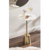 imageKate and Laurel Tira Elegant Round Drink Table 10 x 22 White Marble and Silver Modern Glam Circle Martini Table for Use as a Small Bedroom Nightstand or Living Room Plant Stand OptionGold