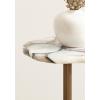imageKate and Laurel Tira Elegant Wavy Round Drink Table 10 x 10 x 24 Natural Agate and Antique Brass Vintage Scalloped Circular Mini Table with OneofaKind Stone Tabletop for Indoor Plant Stand
