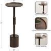 imageKate and Laurel Truxton Modern Round Metal Drink Table 9 x 9 x 22 Bronze Transitional Cast Aluminum Pedestal Table for Use as Indoor Plant Stand or Living Room Decor