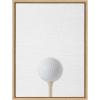 imageDesignOvation Sylvie Color Golf Ball Portrait Framed Canvas Wall Art 18x24 Natural Sporty Wall Decor for Home