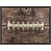 imageDesignOvation Sylvie Vintage Football Laces Framed Canvas by Shawn St Peter 18x24 Dark Grey Transitional Sports Wall Decor for Office Bedroom Or Living Room