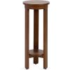 imageKate and Laurel Foxford Modern Tiered Round Drink Table 12 x 12 x 30 Walnut Brown Transitional TwoTier Circle Plant Stand for Use as Living Room Pedestal Table or Small Bedroom NightstandWalnut Brown