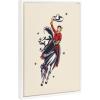 imageKate and Laurel Sylvie Beaded Vintage Cowgirl Vintage Framed Canvas Wall Art by Corinna Buchholz of Piddix 18x24 White Cute Horse Western Art for Wall