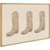 imageKate and Laurel Sylvie Cowboy Boots Landscape Framed Canvas Wall Art by Honey Island Studio 23x33 Bright Gold Cute Western Art for Wall