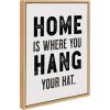 imageKate and Laurel Sylvie Home Hat Framed Canvas Wall Art by The Whiskey Ginger 18x24 Natural Cute Home Quote Art for Wall