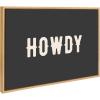 imageKate and Laurel Sylvie Howdy Landscape Black Framed Canvas Wall Art by Honey Island Studio 23x33 Natural Cute Western Cowboy Art for Wall