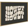 imageKate and Laurel Sylvie Howdy Star Landscape Black Framed Canvas Wall Art by Honey Island Studio 23x33 Bright Gold Cute Western Cowboy Art for Wall