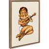 imageKate and Laurel Sylvie Smokey Eyes Cowgirl Framed Canvas Wall Art by The Whiskey Ginger 18x24 Gold Cute Western Art for Wall