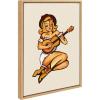 imageKate and Laurel Sylvie Smokey Eyes Cowgirl Framed Canvas Wall Art by The Whiskey Ginger 18x24 Natural Cute Western Art for Wall