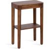imageKate and Laurel Talcott Modern Square Wood Drink Table 12 x 12 x 28 Black Transitional Decorative TwoTier Pedestal Table for Use as Plant Stand Indoors or Living Room Decor AccentWalnut Brown