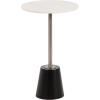 imageKate and Laurel Tira Elegant Round Drink Table 10 x 22 White Marble and Silver Modern Glam Circle Martini Table for Use as a Small Bedroom Nightstand or Living Room Plant Stand OptionBlackWhite