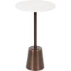 imageKate and Laurel Tira Elegant Round Drink Table 10 x 22 White Marble and Silver Modern Glam Circle Martini Table for Use as a Small Bedroom Nightstand or Living Room Plant Stand OptionBronze