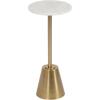 imageKate and Laurel Tira Elegant Round Drink Table 10 x 22 White Marble and Silver Modern Glam Circle Martini Table for Use as a Small Bedroom Nightstand or Living Room Plant Stand OptionGold