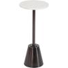 imageKate and Laurel Tira Elegant Round Drink Table 10 x 22 White Marble and Silver Modern Glam Circle Martini Table for Use as a Small Bedroom Nightstand or Living Room Plant Stand OptionPewter