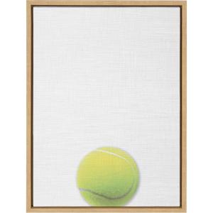 imageDesignOvation Sylvie Color Tennis Ball Portrait Framed Canvas Wall Art 18x24 Natural Sporty Wall Decor for Home