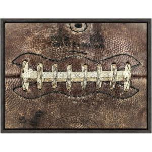 imageDesignOvation Sylvie Vintage Football Laces Framed Canvas by Shawn St Peter 18x24 Dark Grey Transitional Sports Wall Decor for Office Bedroom Or Living Room