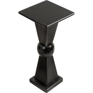 imageKate and Laurel Gaeta Modern Square Pedestal Drink Table 10 x 10 x 22 Black Transitional Mango Wood Mini Table for Use as Small Bedroom Nightstand or Indoor Plant Stand