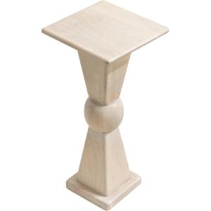 imageKate and Laurel Gaeta Modern Square Pedestal Drink Table 10 x 10 x 22 Bleached Wood Coastal Mango Wood Mini Table for Use as Small Bedroom Nightstand or Indoor Plant Stand
